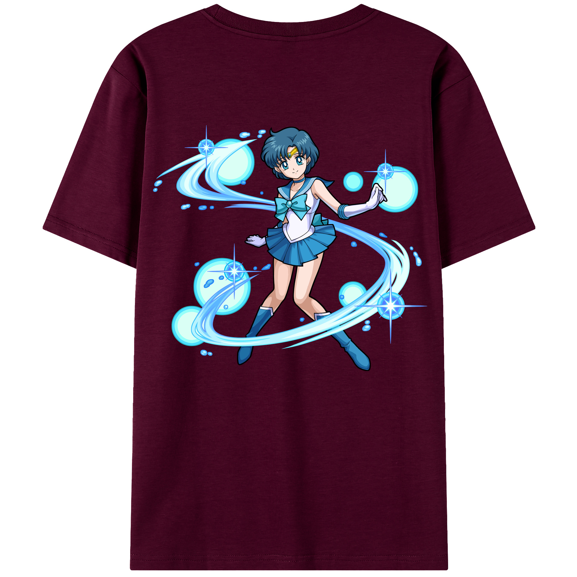 （画像用） 美少女戦士セーラームーン 水野 亜美 みずの あみ Sailor Moon Mizuno Ami レディース半袖Tシャツ(バックプリント)